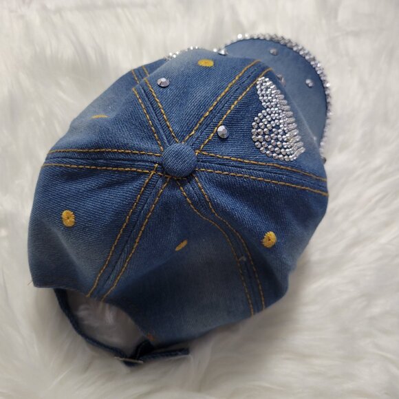 Denim Heart Bling Baseball Cap main image 5